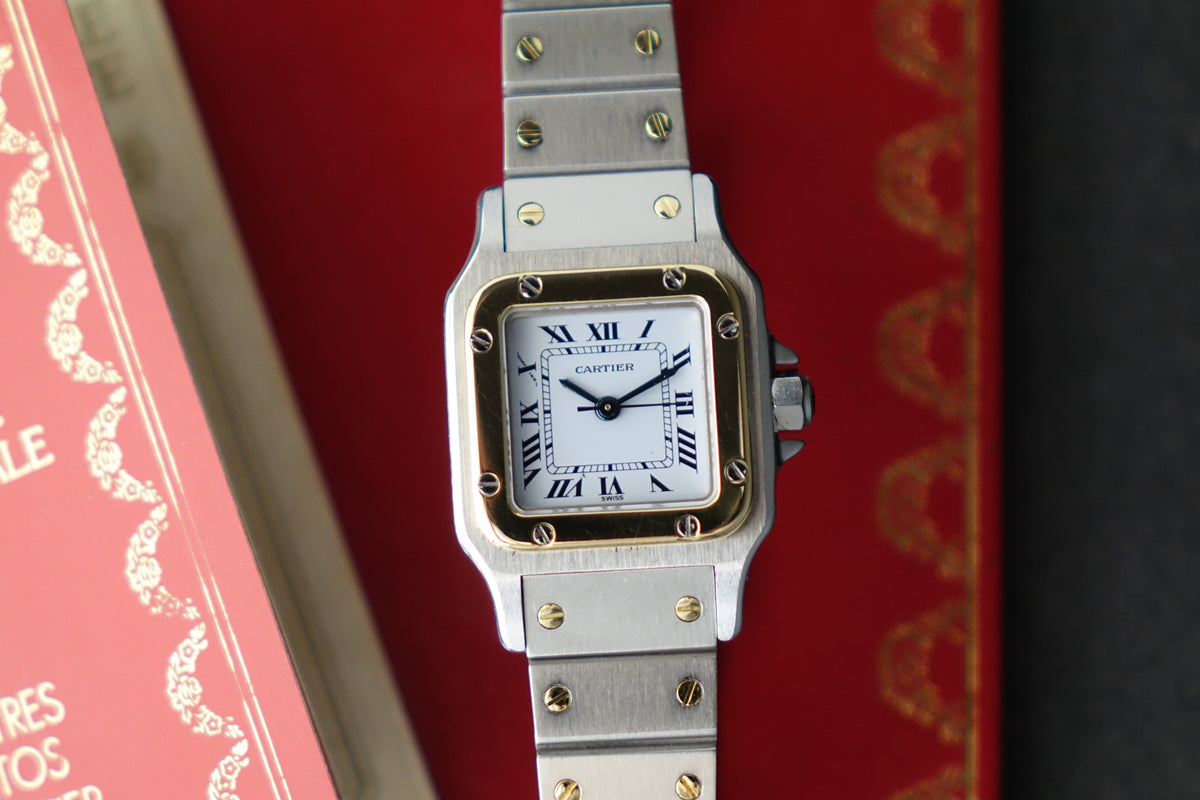 Cartier santos Carrie SM yellow gold and steel full set