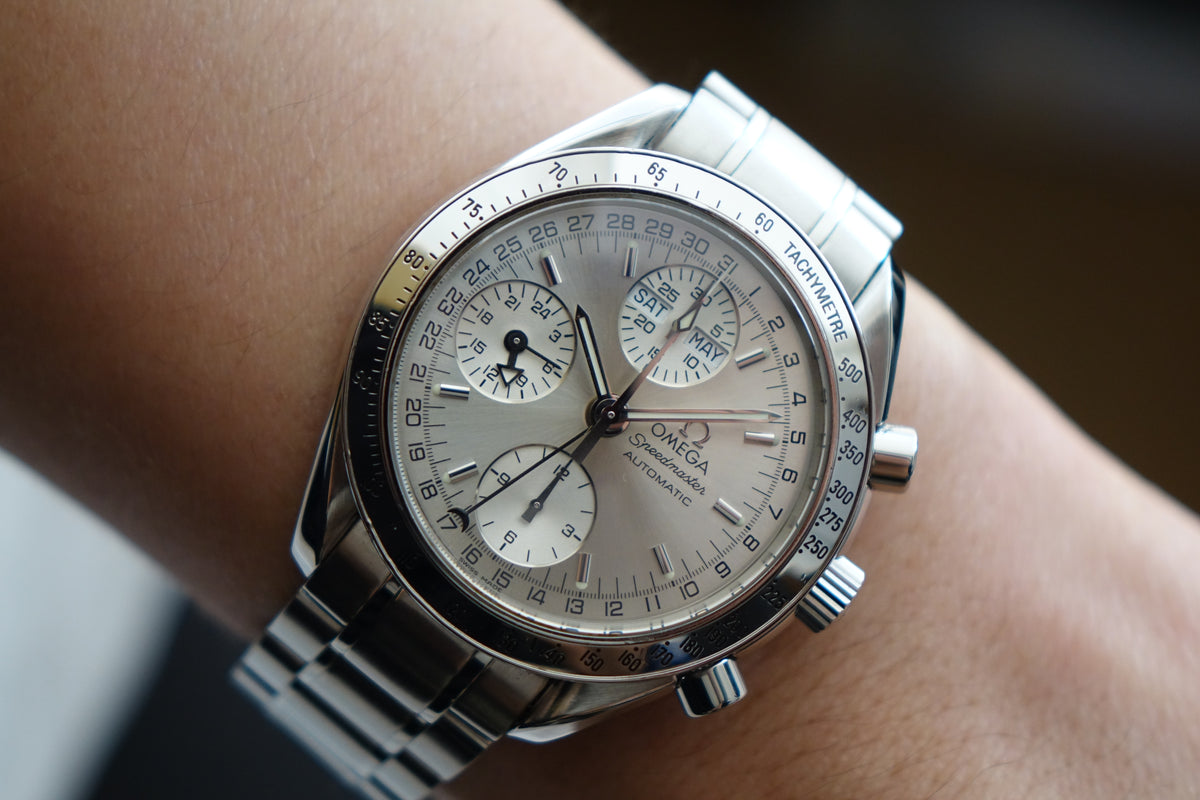 Omega Speedmaster Automatic reduced 3523.30 daydate triple calendar silver dial