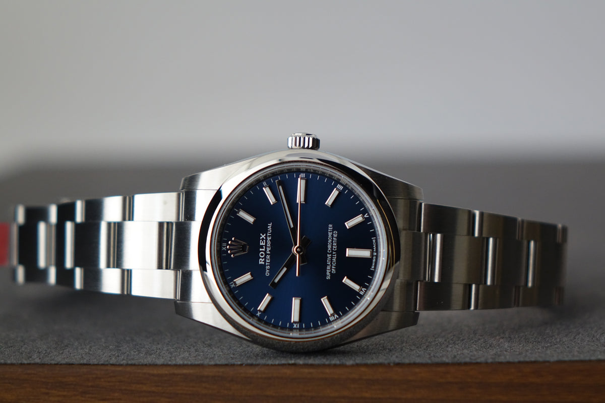 Rolex Oyster Perpetual 34 124200 blue full set