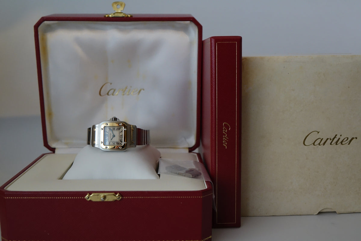 Cartier Santos Galbee 1567 SM Lady half gold W20012C4