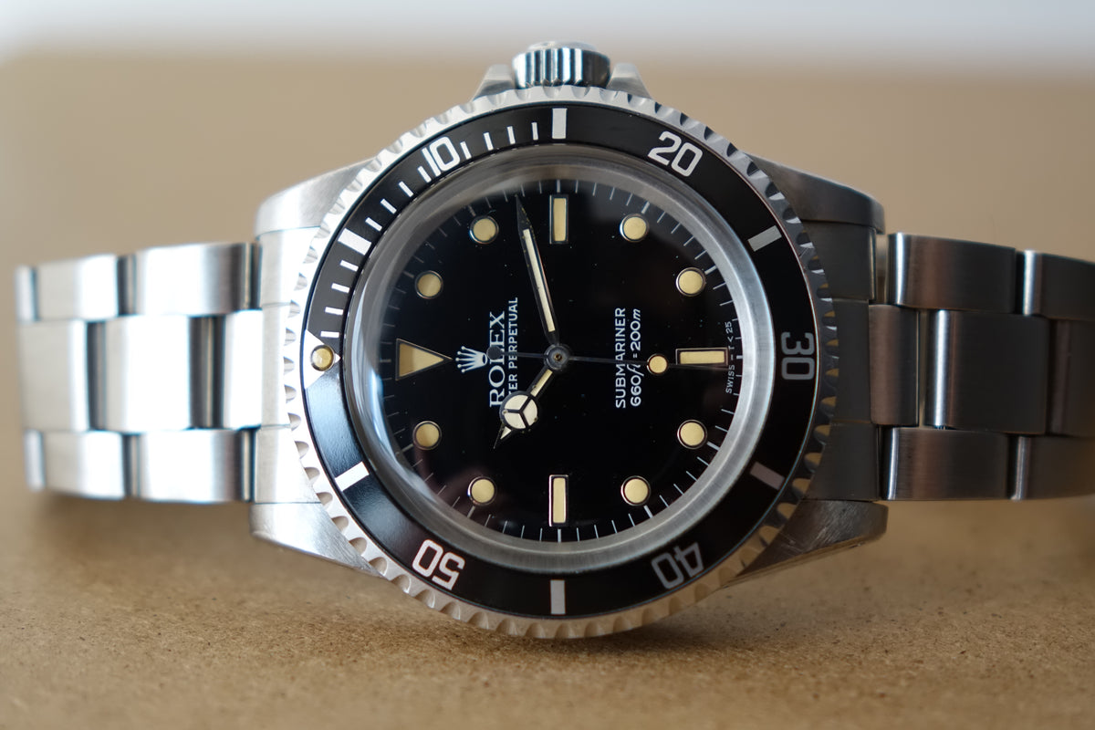 Unpolished Rolex Submariner 5513 creamy patina tritium