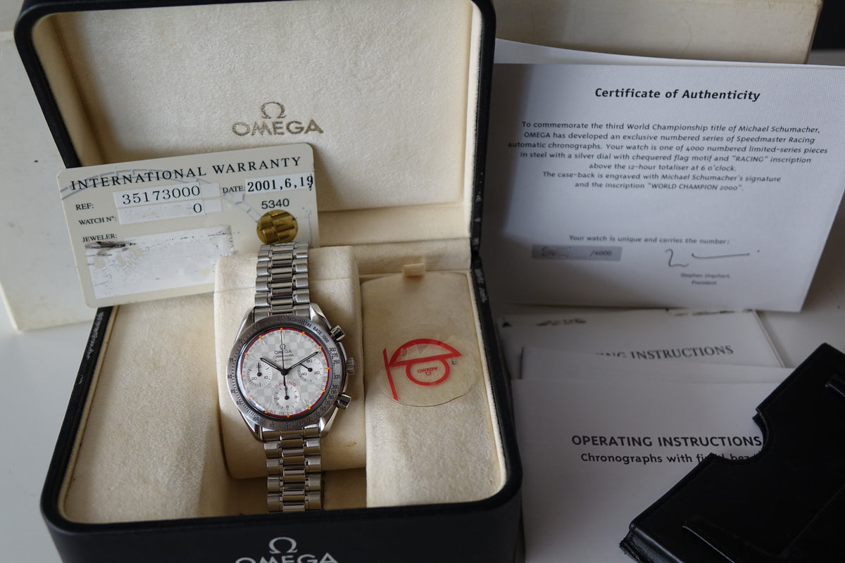 3517.30 Omega Speedmaster Schumacher Racing white Limited Edition 3517.30.00