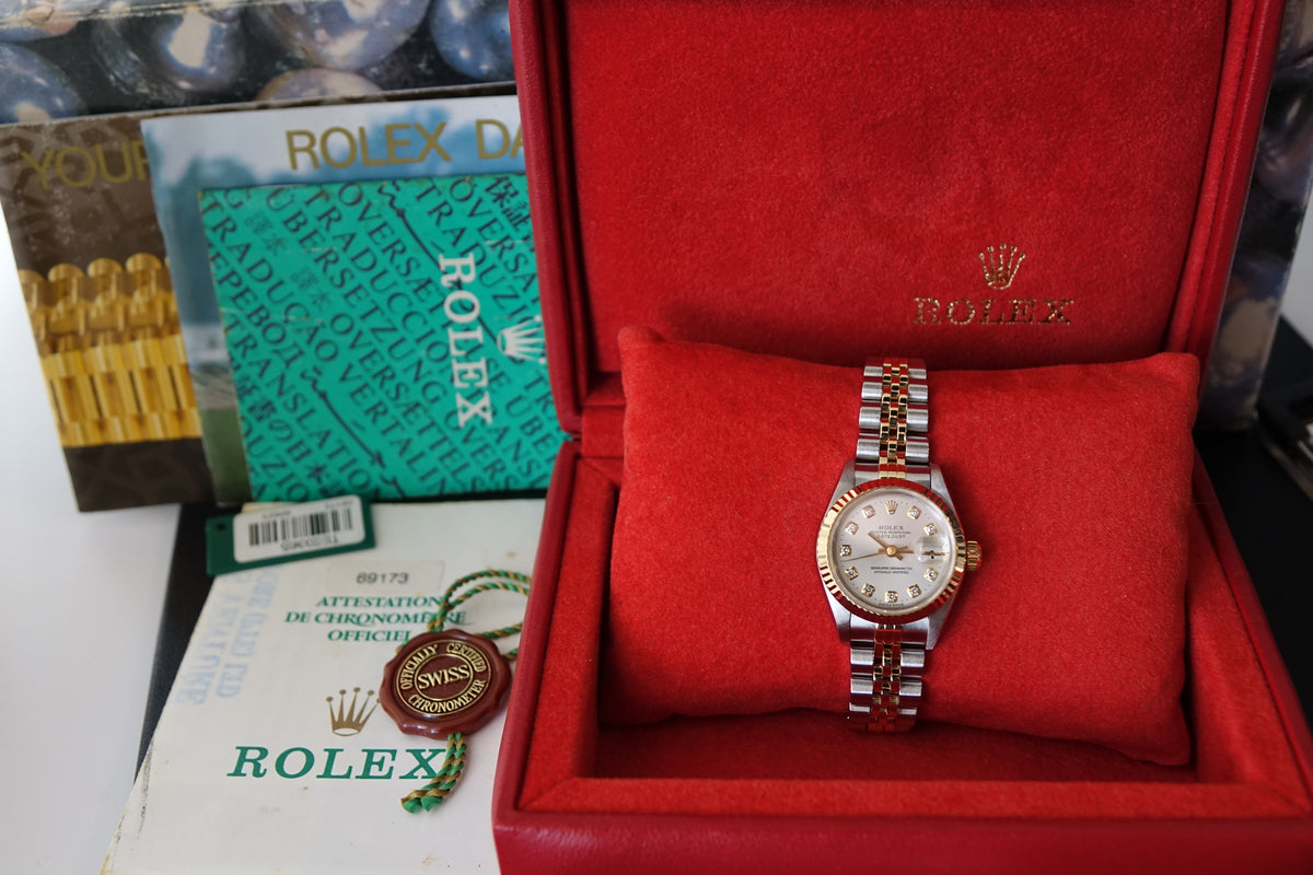 Rolex Datejust 26 Lady 69173G silver diamonds 10pt diamonds