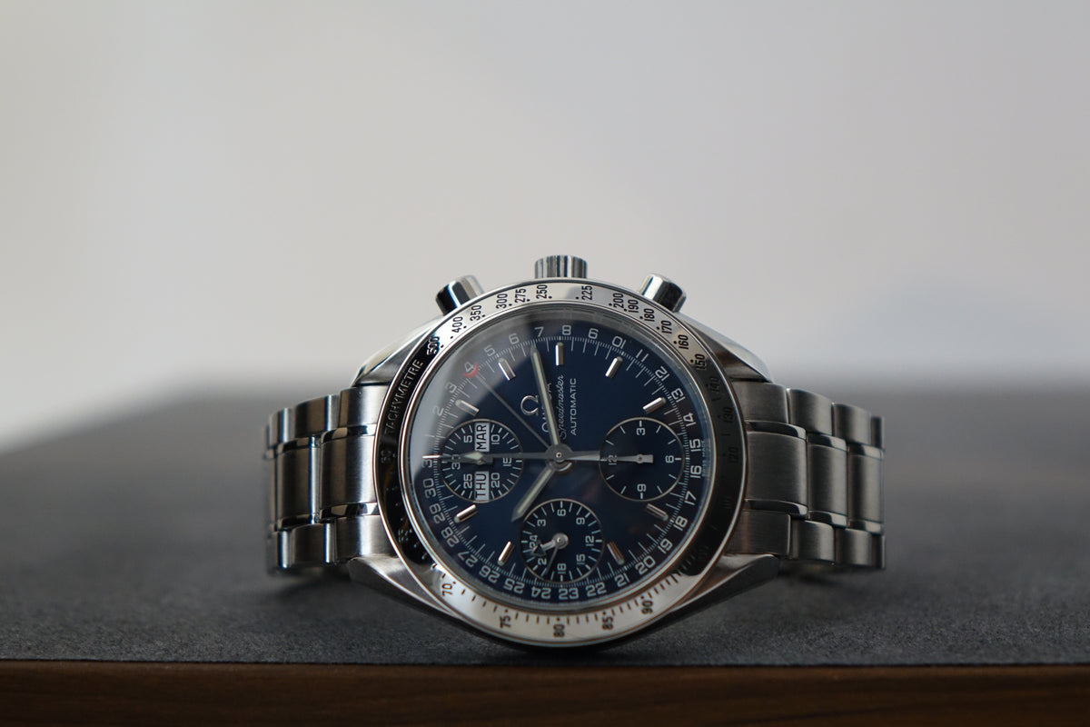 Omega Speedmaster Automatic reduced 3523.80 daydate triple calendar blue