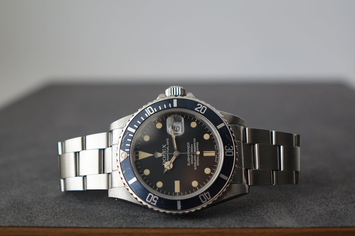 Rolex Submariner Date 16800 matte dial patina