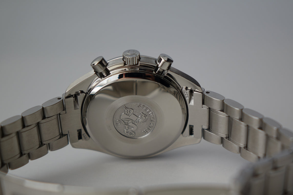 Omega Speedmaster Day Date triple calendar silver dial 3523.30.00