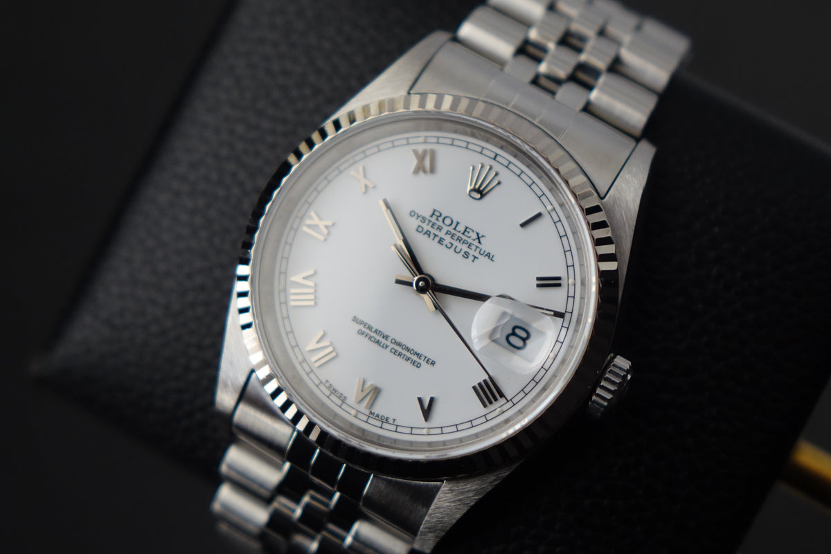 Rolex Datejust 36 16234 white roman dial quickset