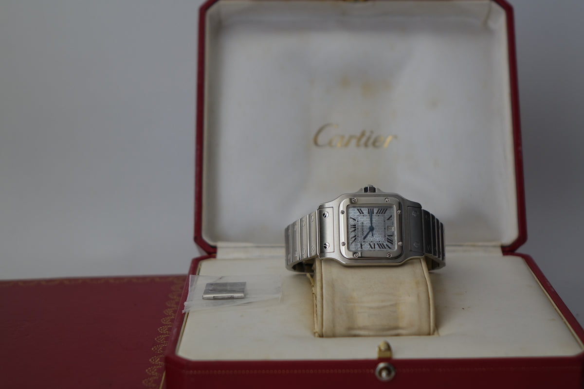 Cartier Santos Galbee Ice blue dial Anniversary edition 1564 full set