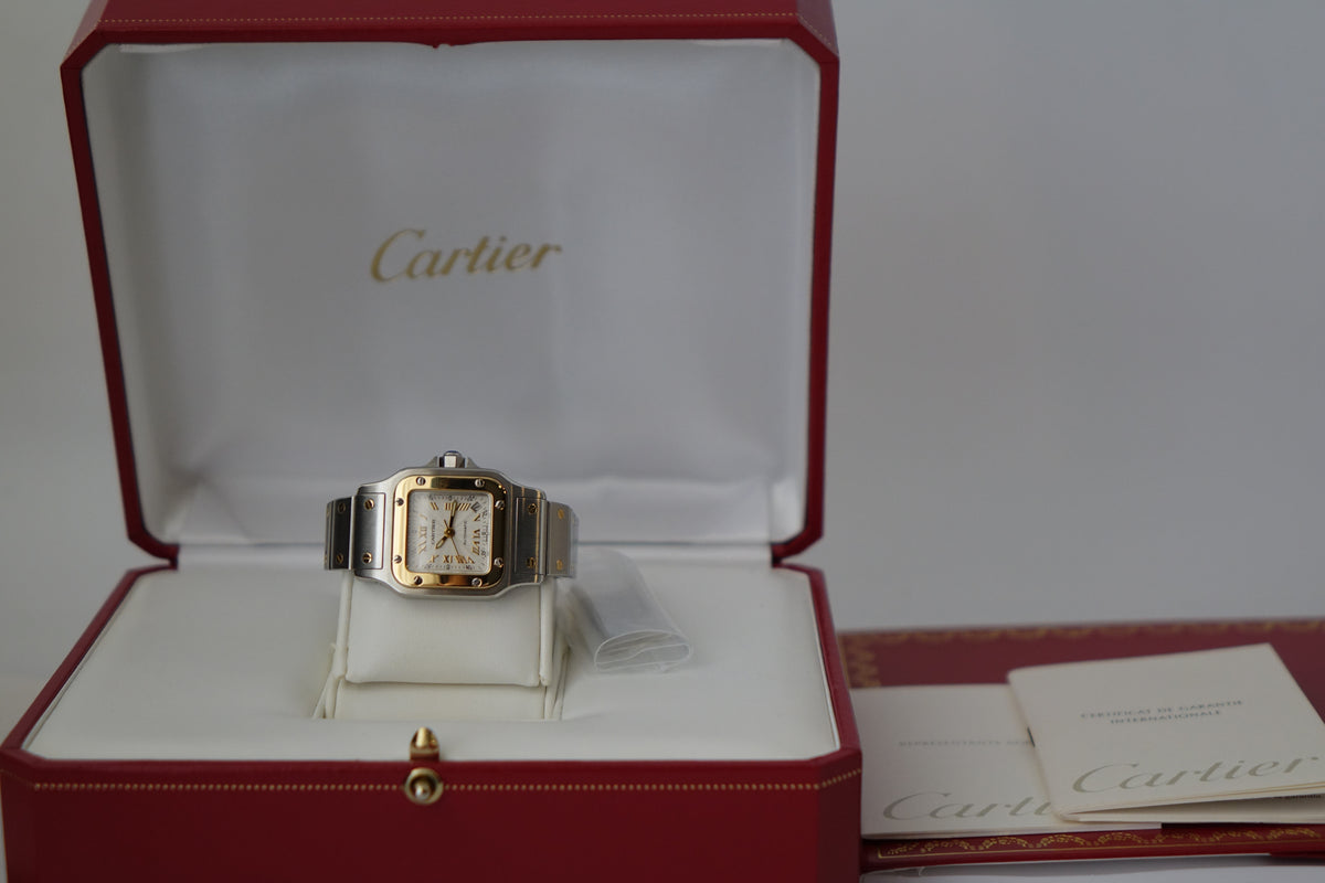 Cartier Santos Galbee 2423 half gold two tone