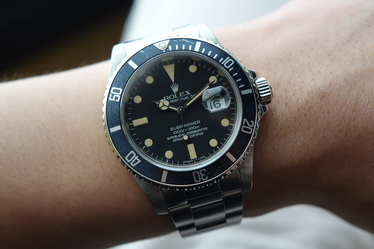 Rolex Submariner Date 16800 matte dial patina