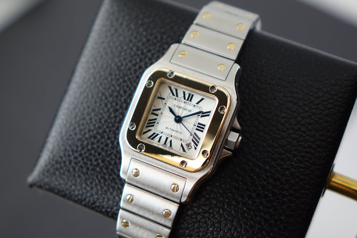 Cartier Santos Galbee 2423 half gold two tone