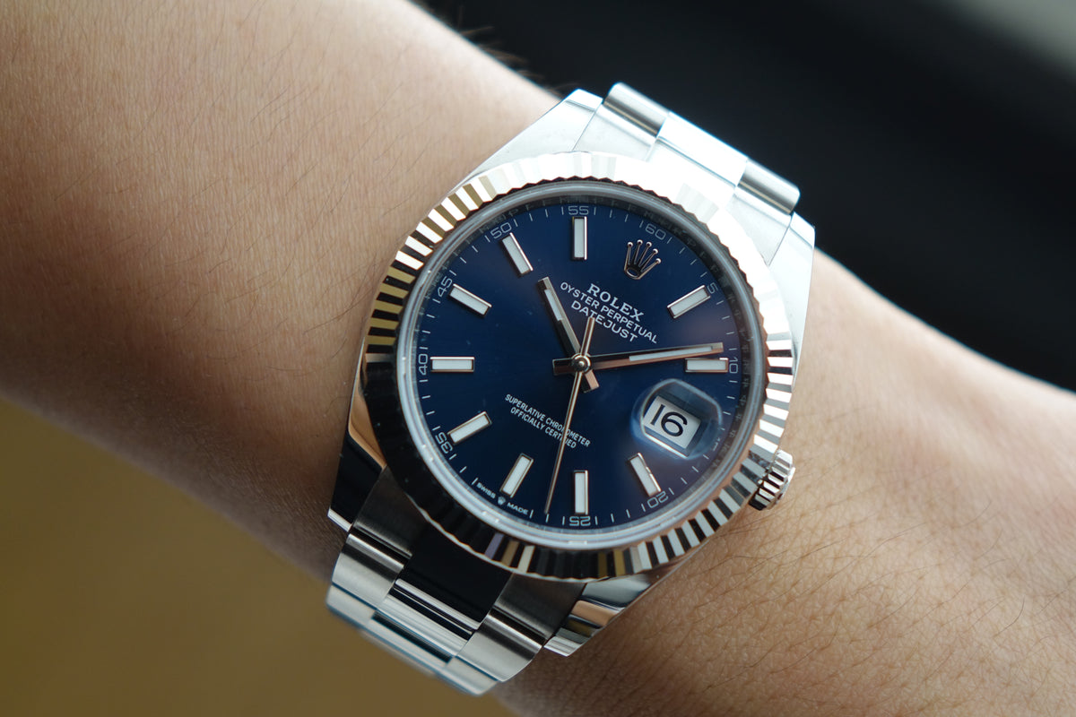 2024 Rolex Datejust 41 blue 126334 fluted bezel oyster bracelet