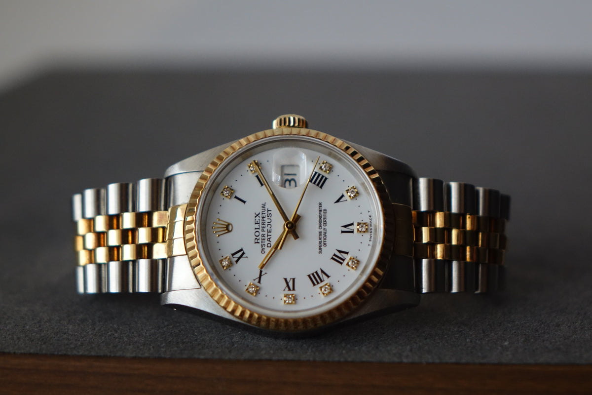 Rolex Datejust 16233G white roman diamond full set