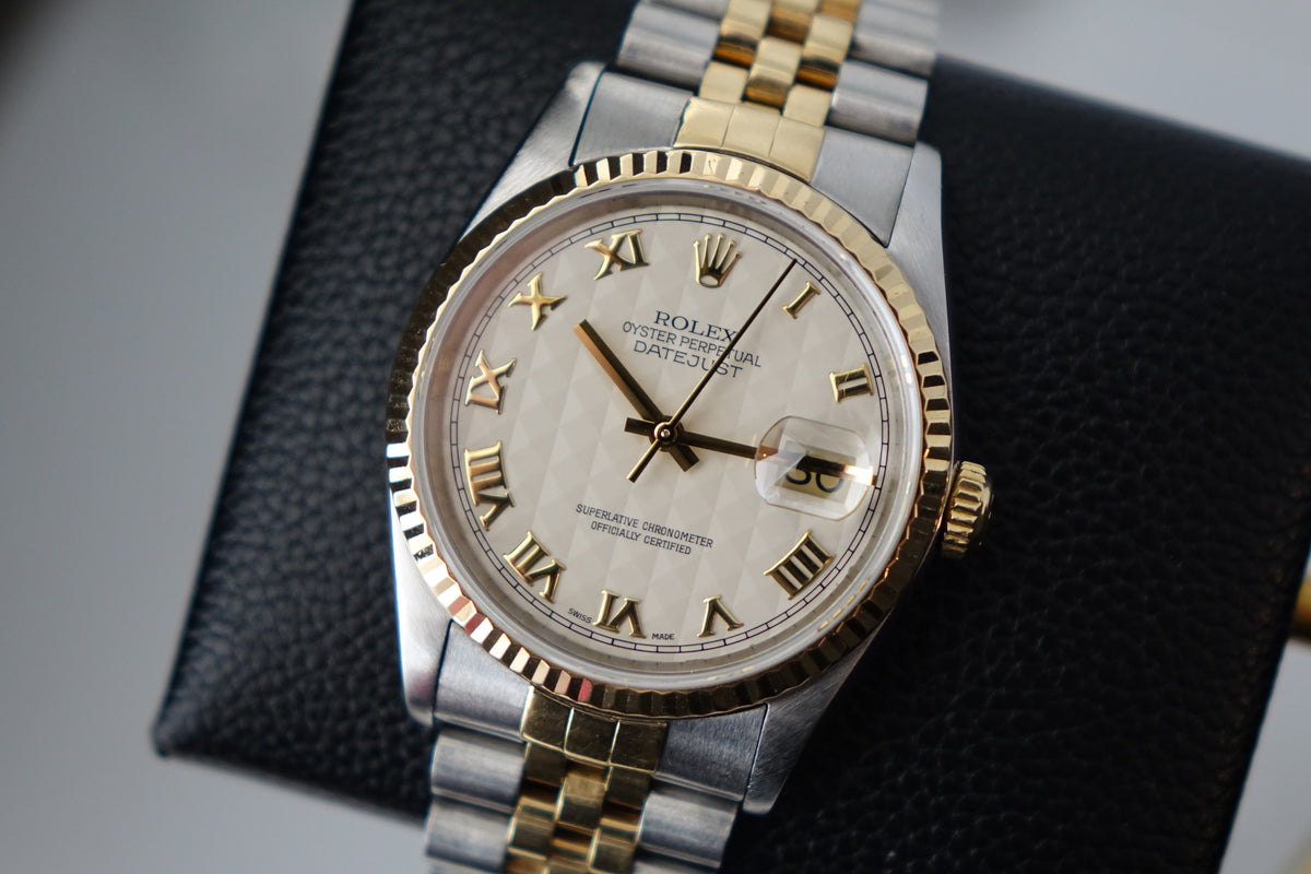 Rolex Datejust 36 half gold 16233 pyramid dial