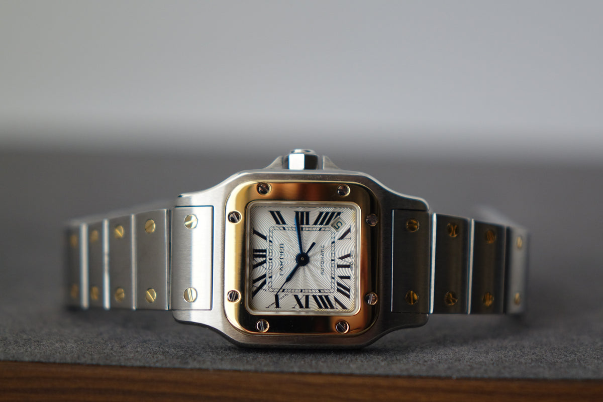 Cartier Santos Galbee 2423 half gold two tone