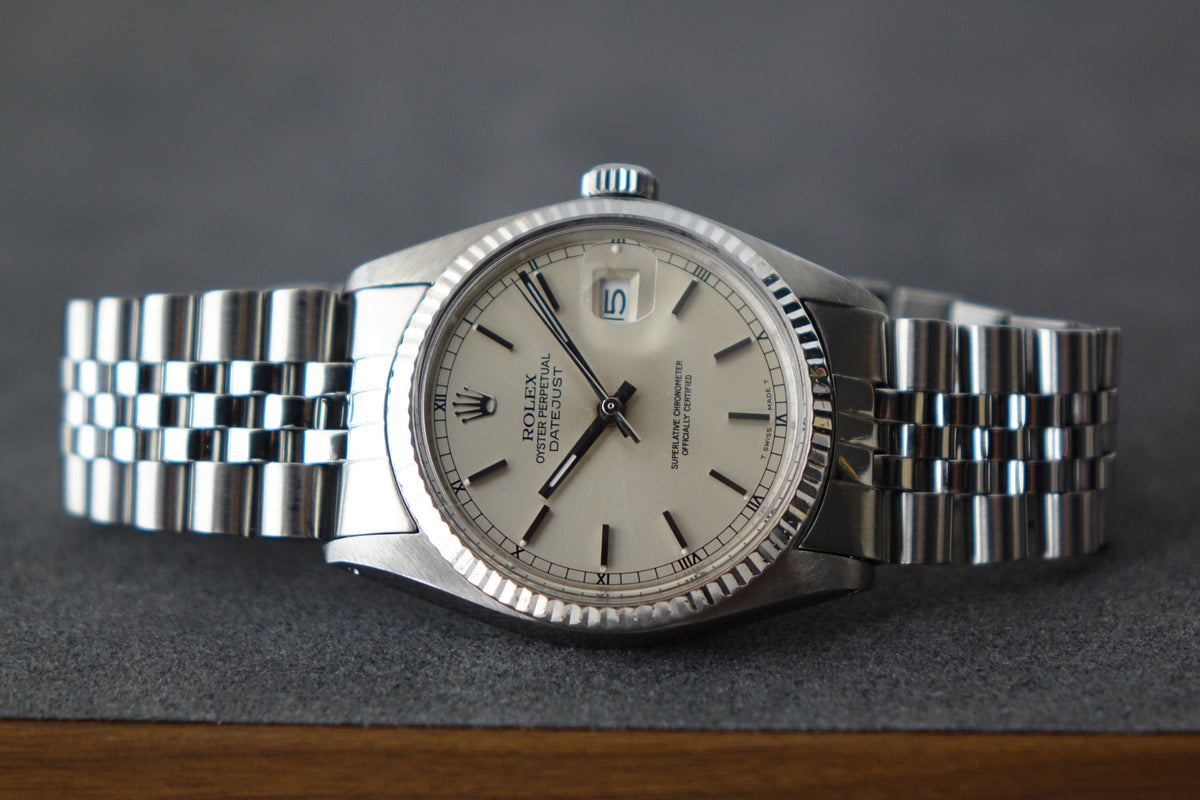 Rolex Datejust 36 16014 silver baton