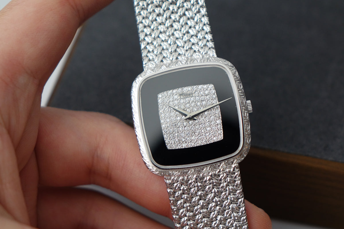 Piaget 9771D2 onxy and pave diamonds white gold