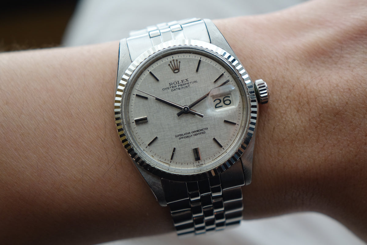 Rolex Datejust 36 1601 silver linen dial