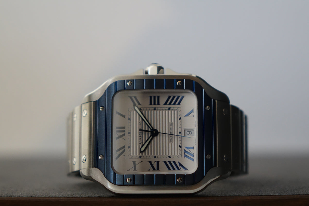 Cartier Santos Large Steel PVD Bezel WSSA0047 full set