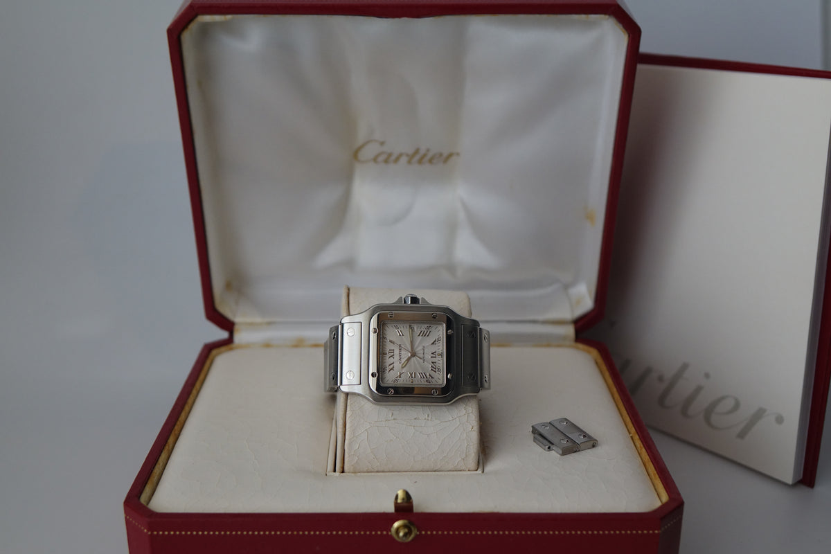 Cartier Santos Galbée 2319 W20040D6 silver indices full set