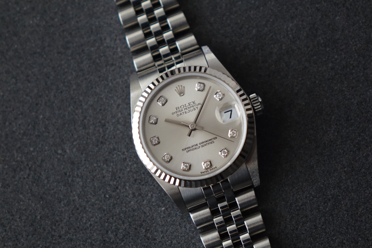 Unpolished Rolex Datejust 31 Boy size 10pt diamonds 78274G