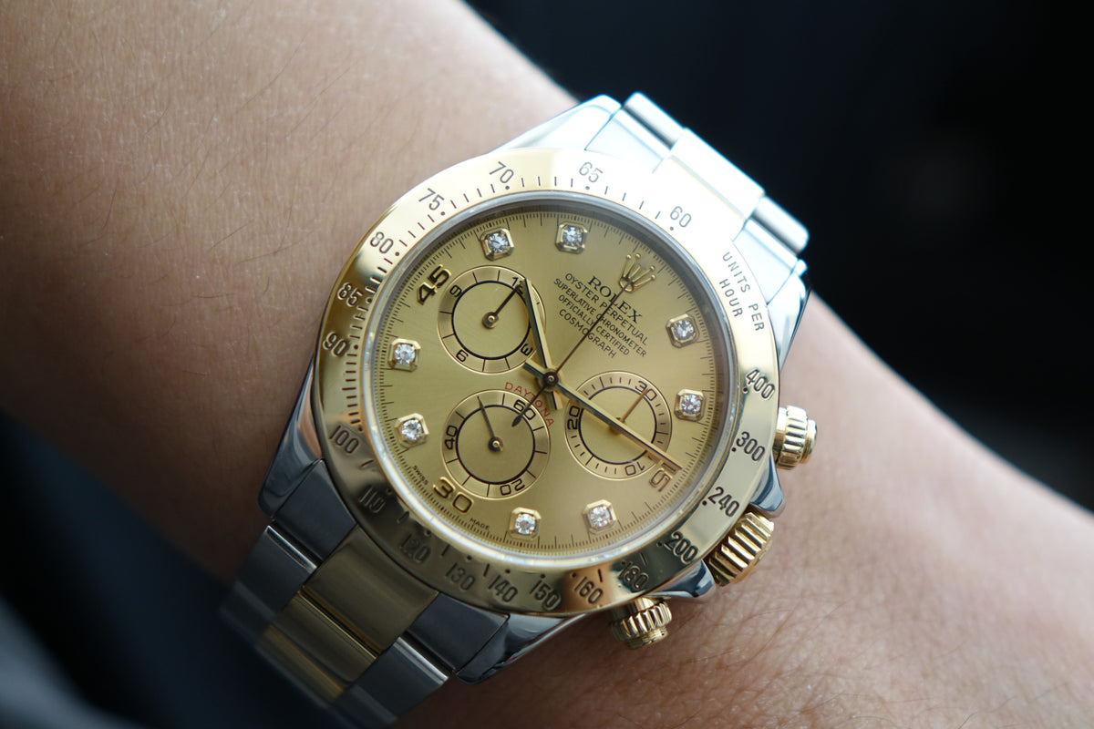 Rolex Daytona 116523 Champagne Diamond Dial watch only