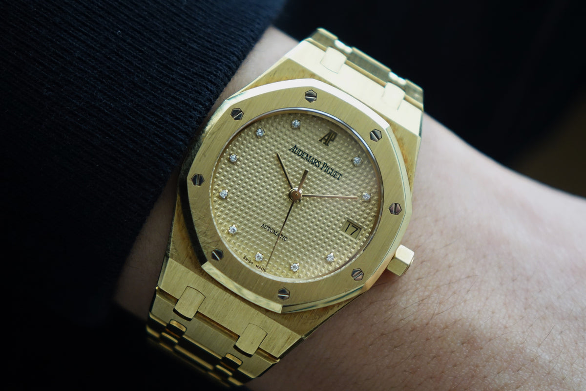 Audemars Piguet Royal Oak 14790BA Factory champagne dial 18k yellow gold