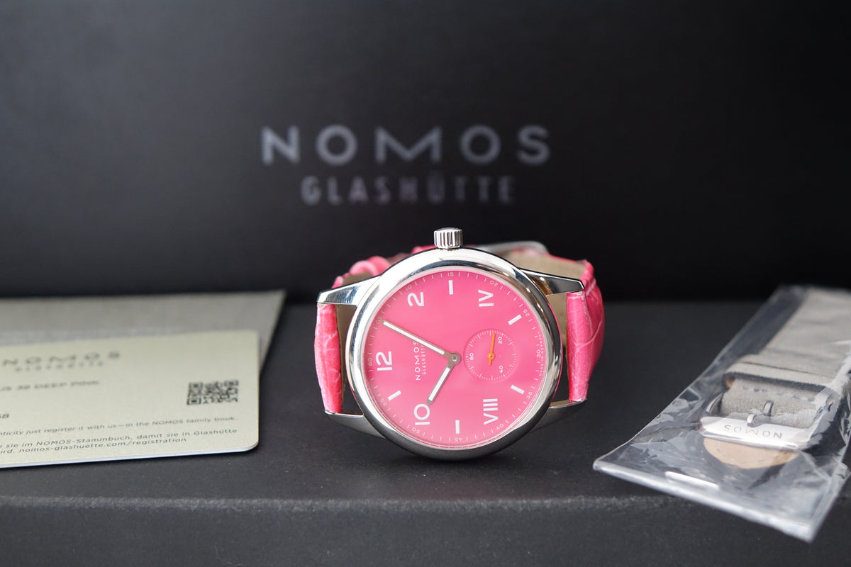 Glashutte Nomos Club Campus 38 deep pink 728/13379 full set