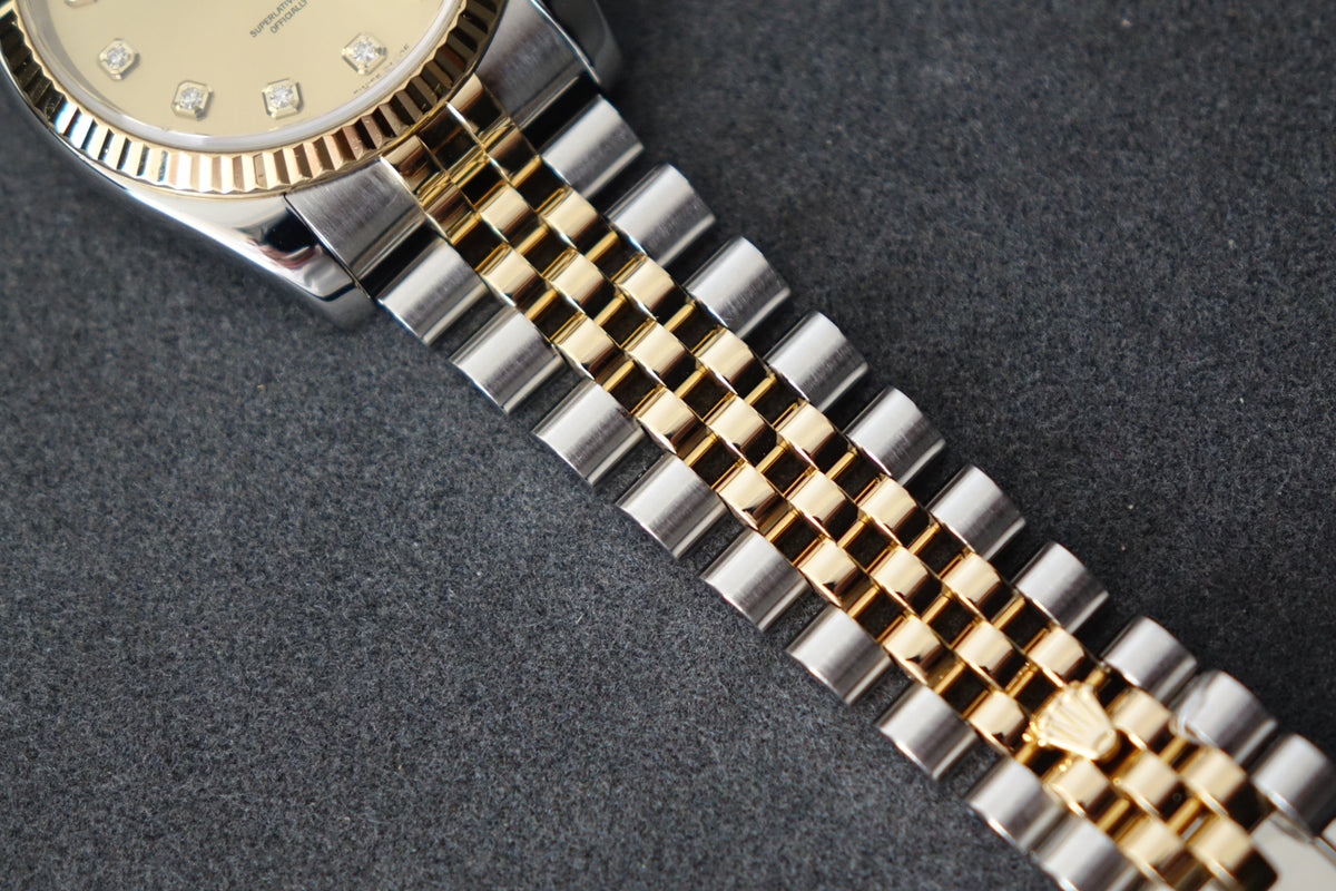 Rolex Datejust 36 116233G champagne dial 10pt diamonds