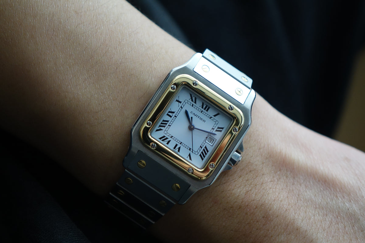 Cartier Santos Carree 2961 half gold watch only