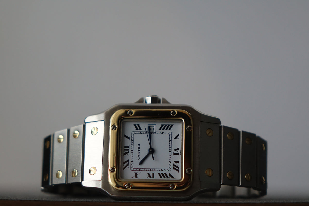 Cartier Santos Carree 2961 half gold watch only