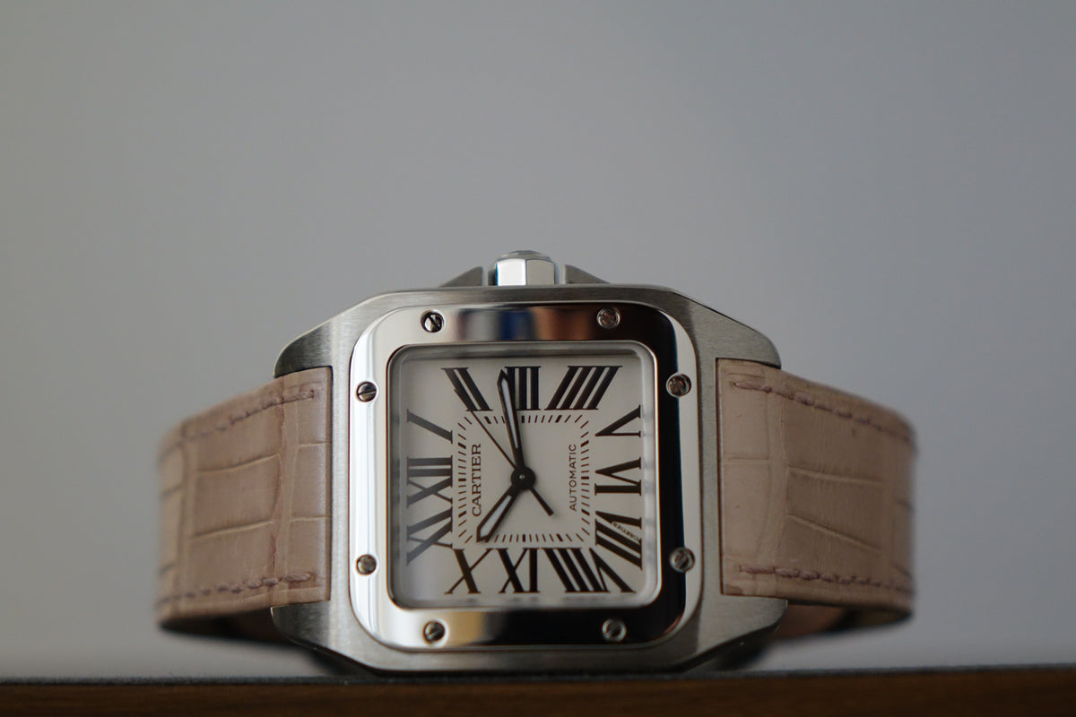 Cartier Santos 100 Medium W20126X8 2878 pink full set