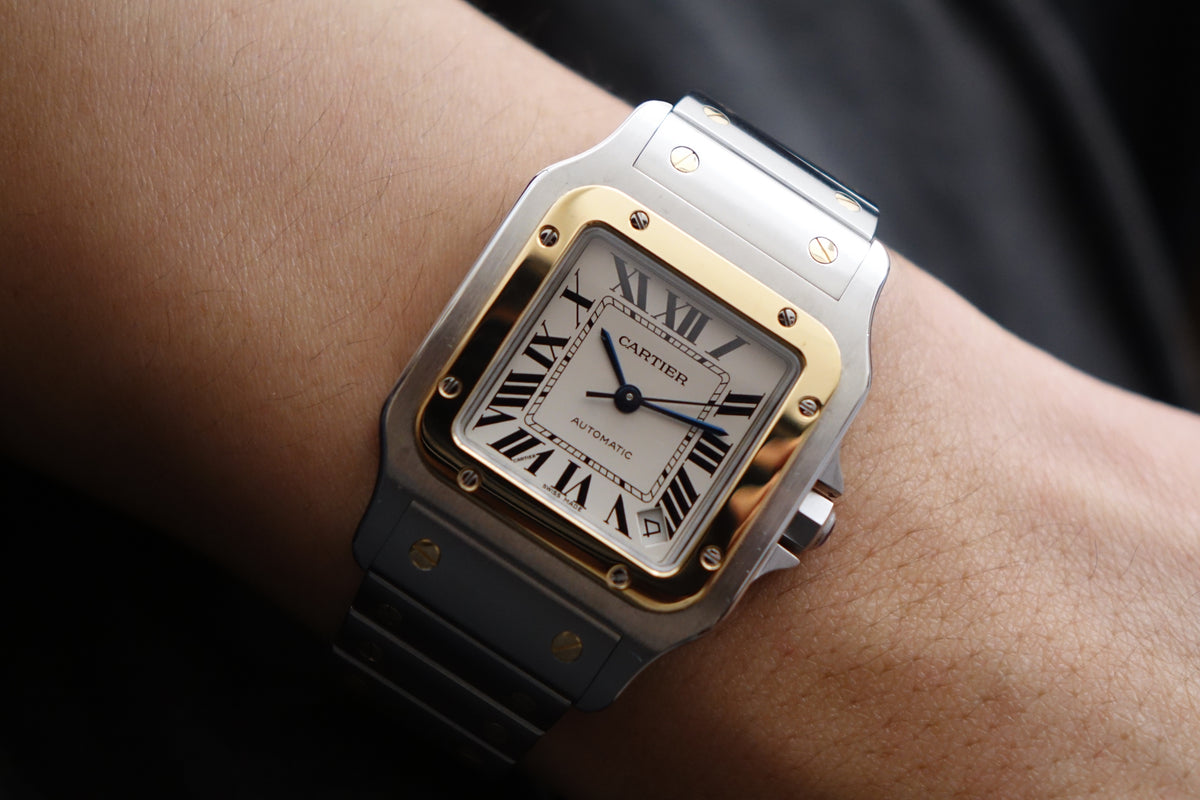 Cartier Santos Galbee XL 2823 half gold full set