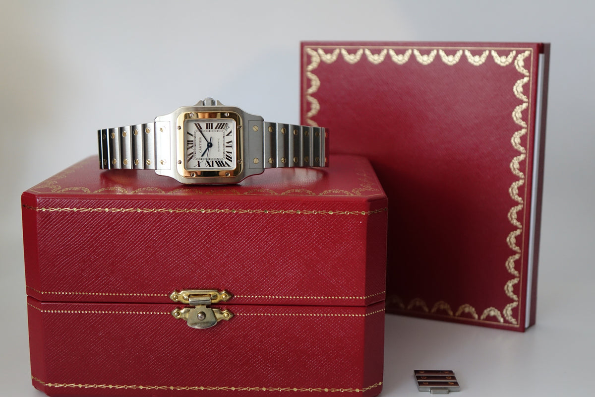 Cartier Santos Galbee XL 2823 half gold full set