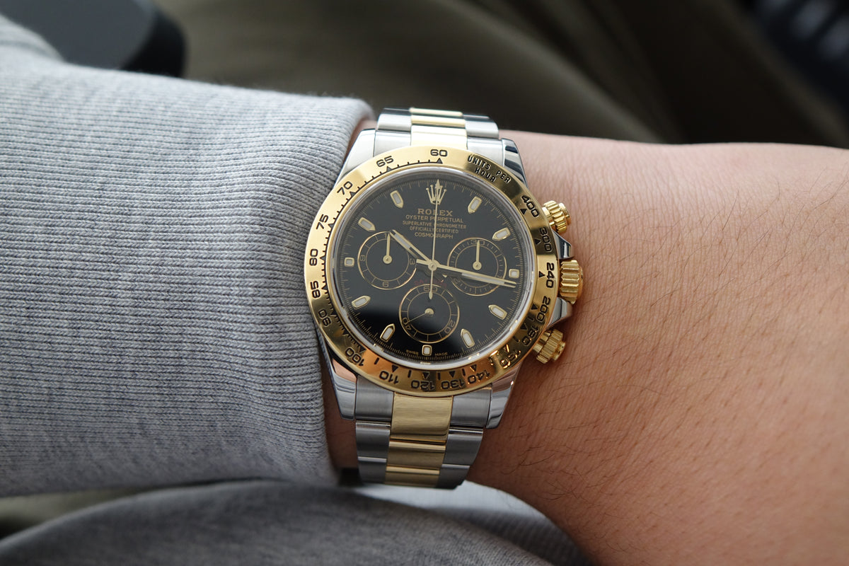 Rolex Daytona 116503 half gold black dial full set