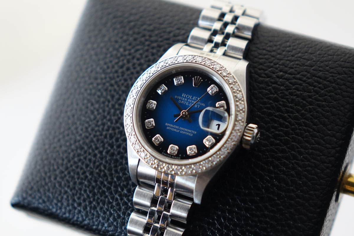 Rolex Datejust 26 69174G Factory Blue Vignette diamond