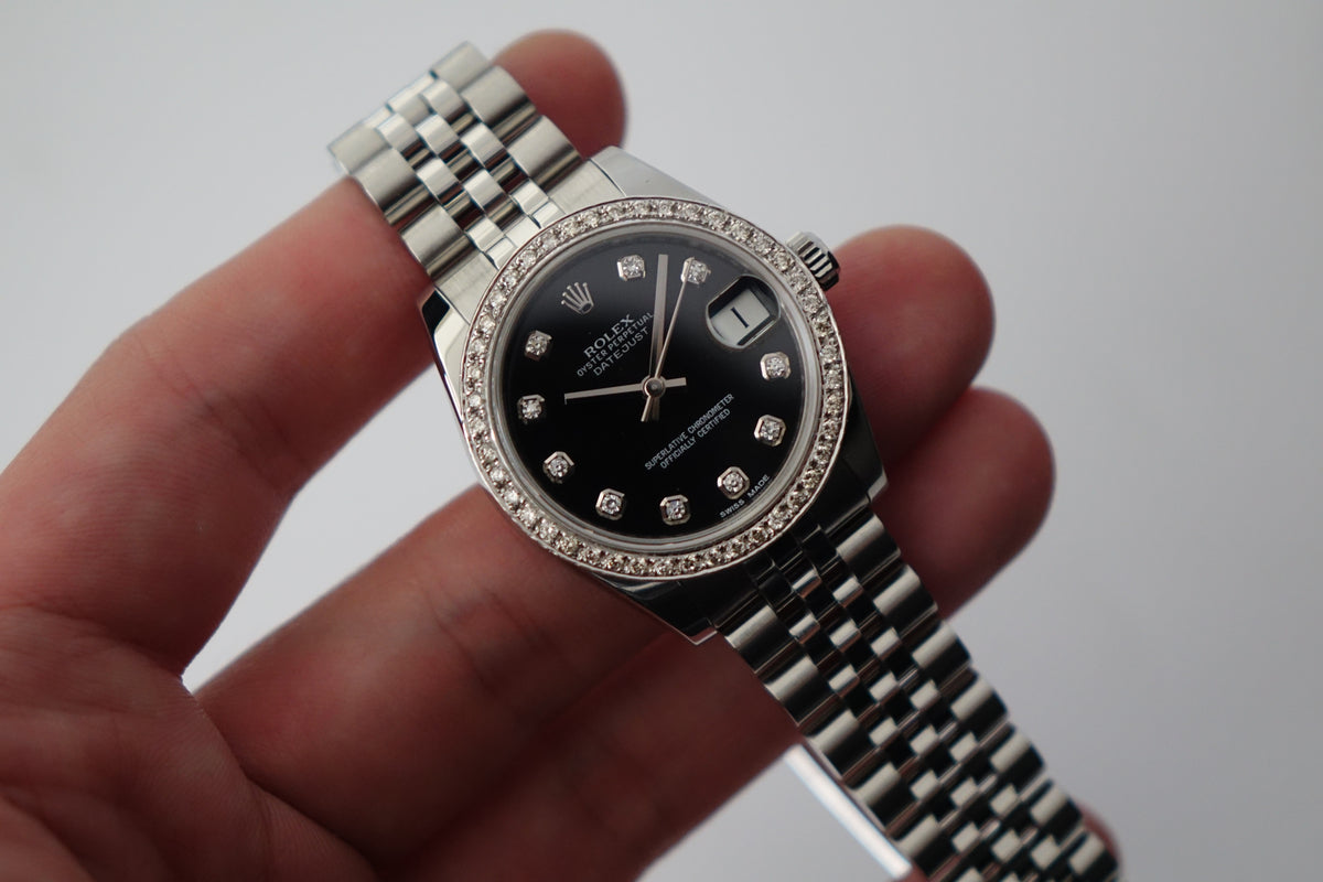 Rolex Datejust 31 Diamonds 178274G Black dial