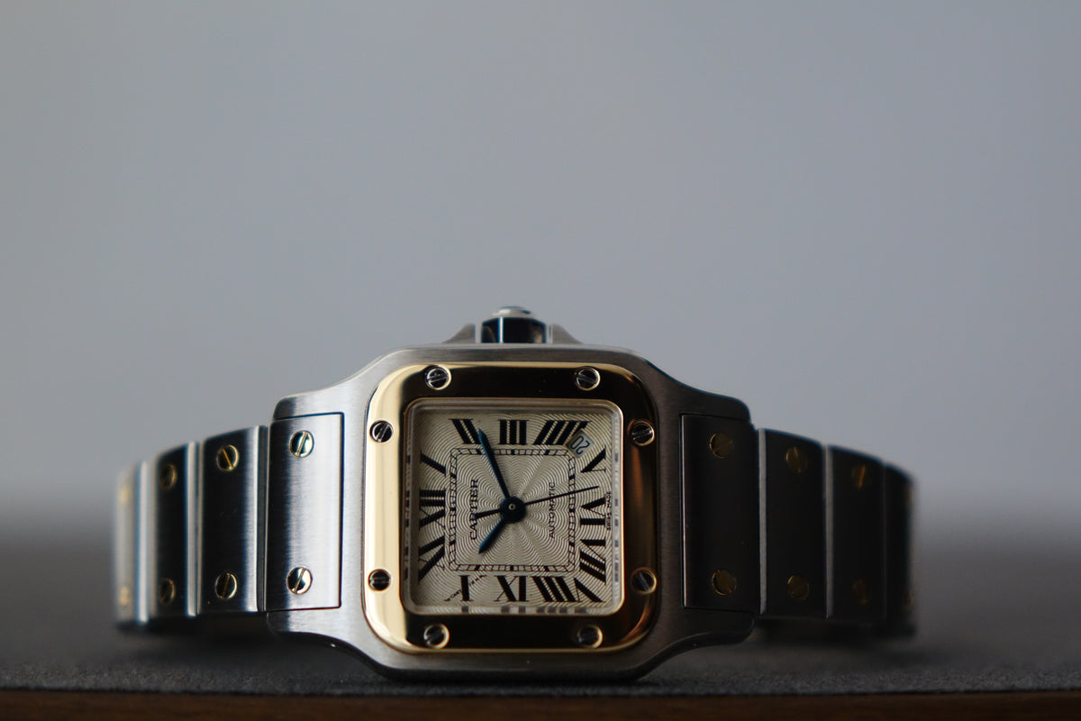 Cartier Santos Galbee 2423 half gold two tone