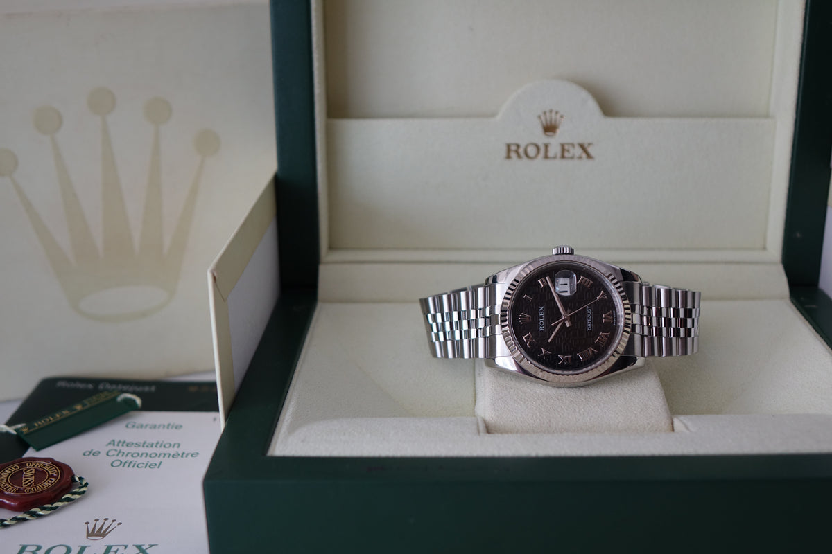 Rolex Datejust 36 116234 black computer roman dial full set