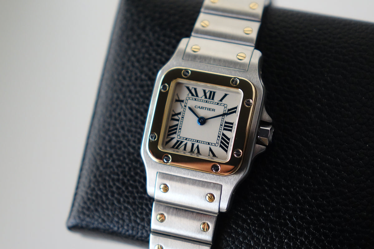 Cartier Santos Galbee 1567 SM Lady half gold W20012C4