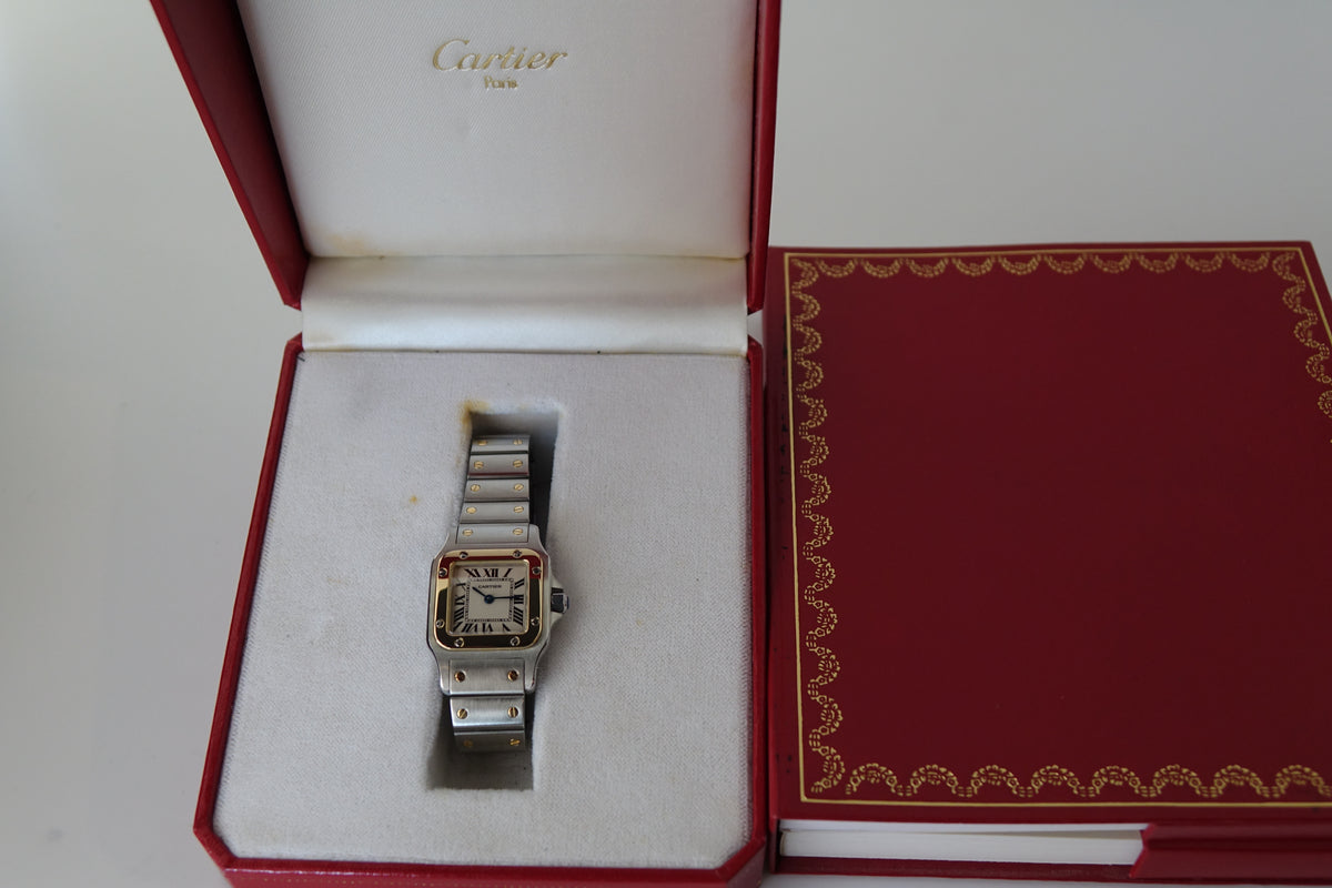 Cartier Santos Galbee 1567 SM Lady half gold W20012C4