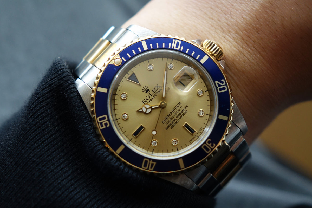 Rolex Submariner Date 16613 Serti champagne full set