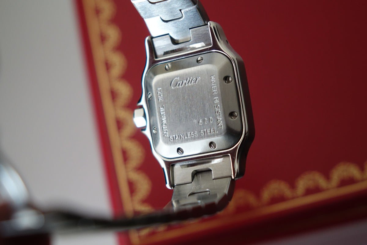 Cartier Santos Galbee 2423 lady silver Guilloche dial