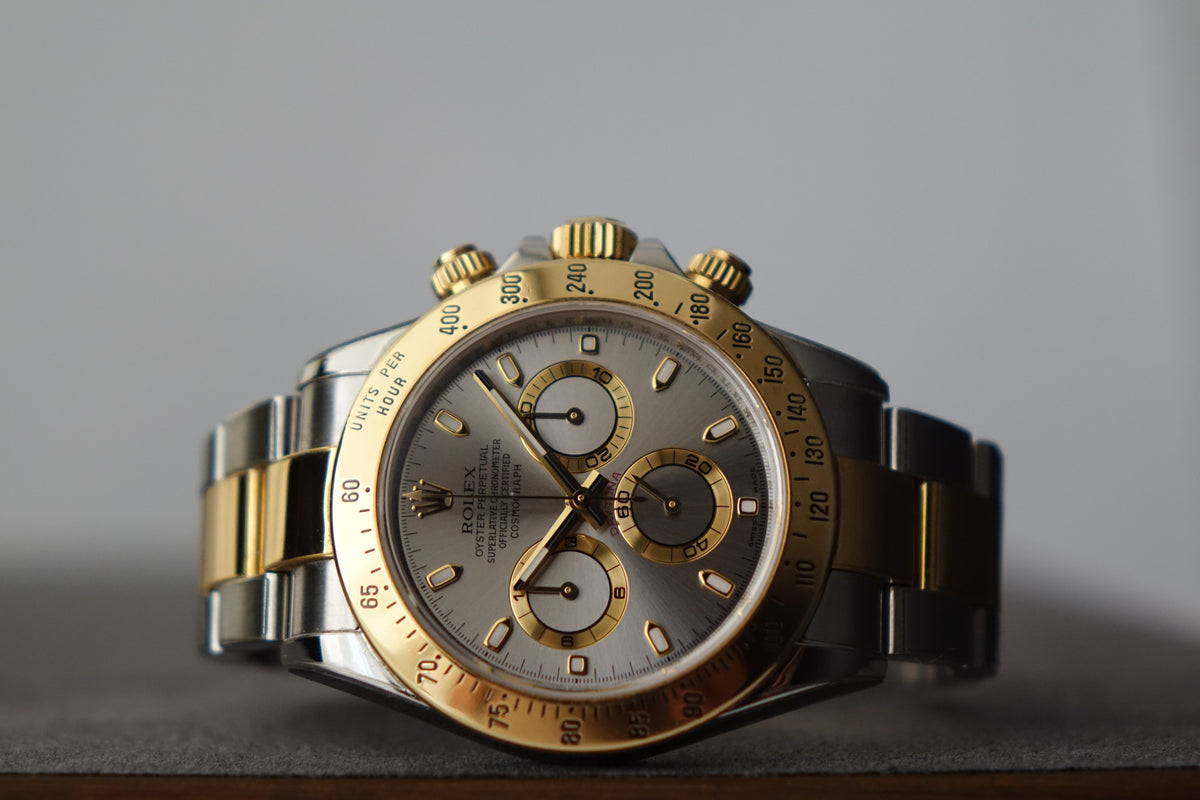 Rolex Daytona 116523 half gold grey dial full set