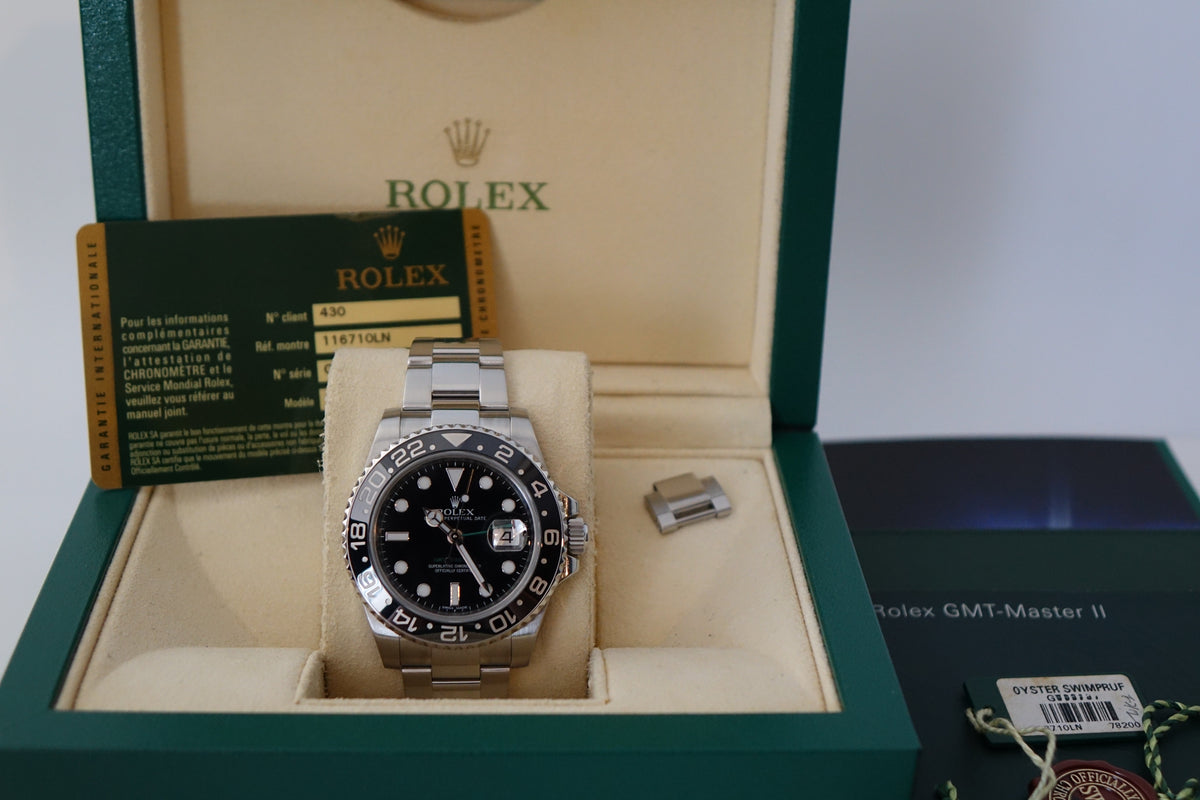 Rolex GMT Master II 2 116710LN green arrow full set