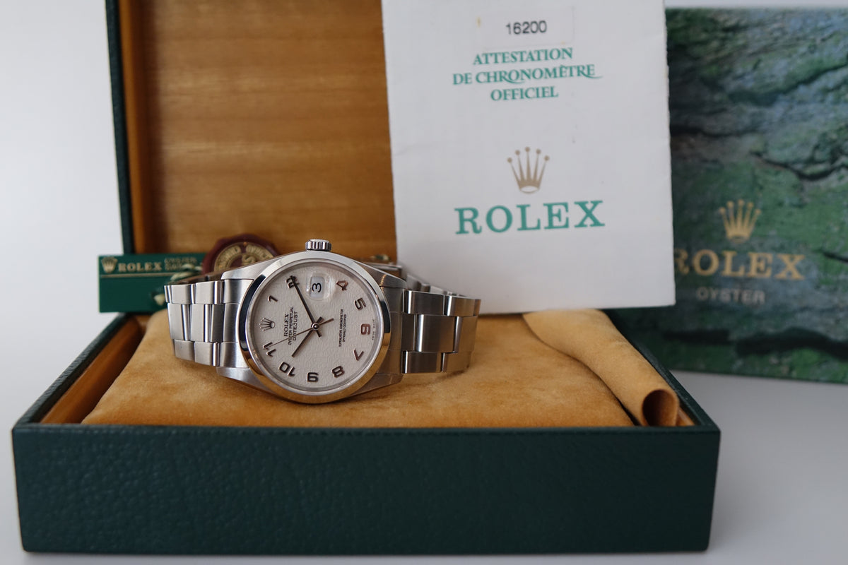 Rolex Datejust 36 16200 Ivory computer dial full set