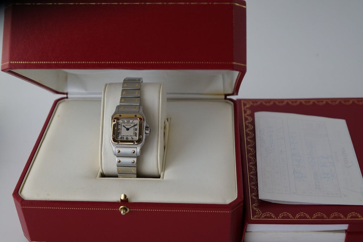 Cartier Santos Galbee 1567 SM Lady half gold W20012C4