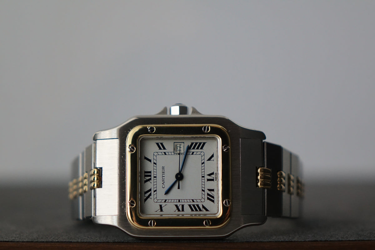 Cartier Santos Galbee 2961 watch only with rare Godron bracelet