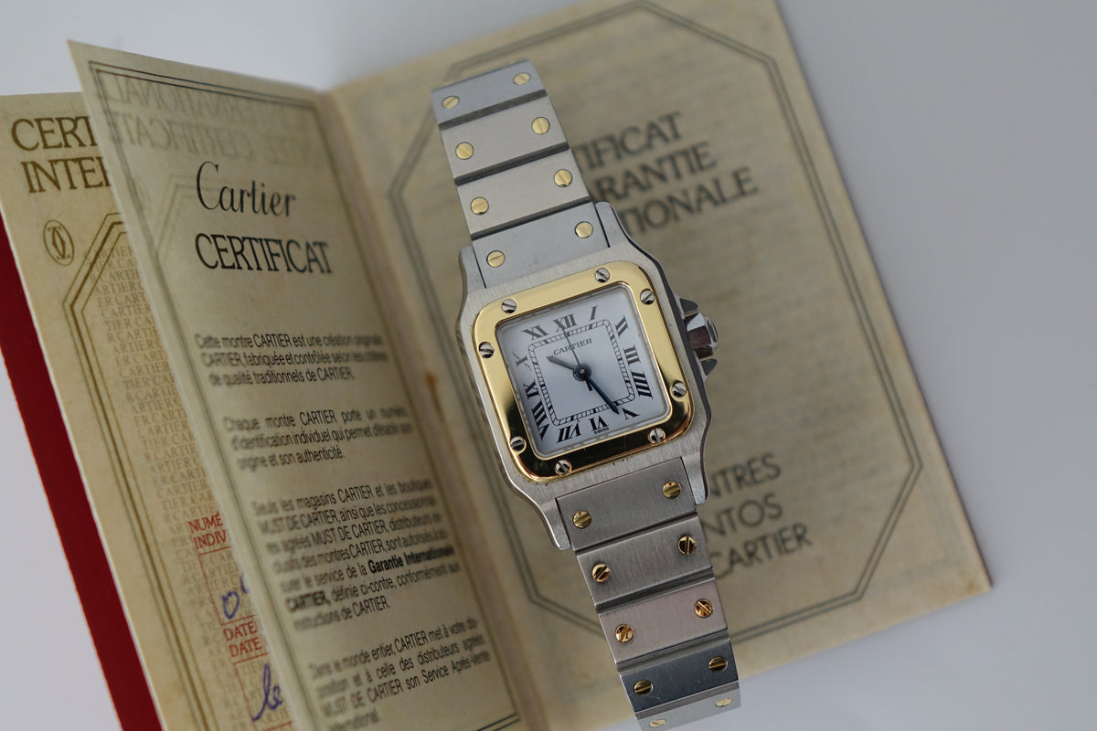 Cartier santos Carrie SM yellow gold and steel full set