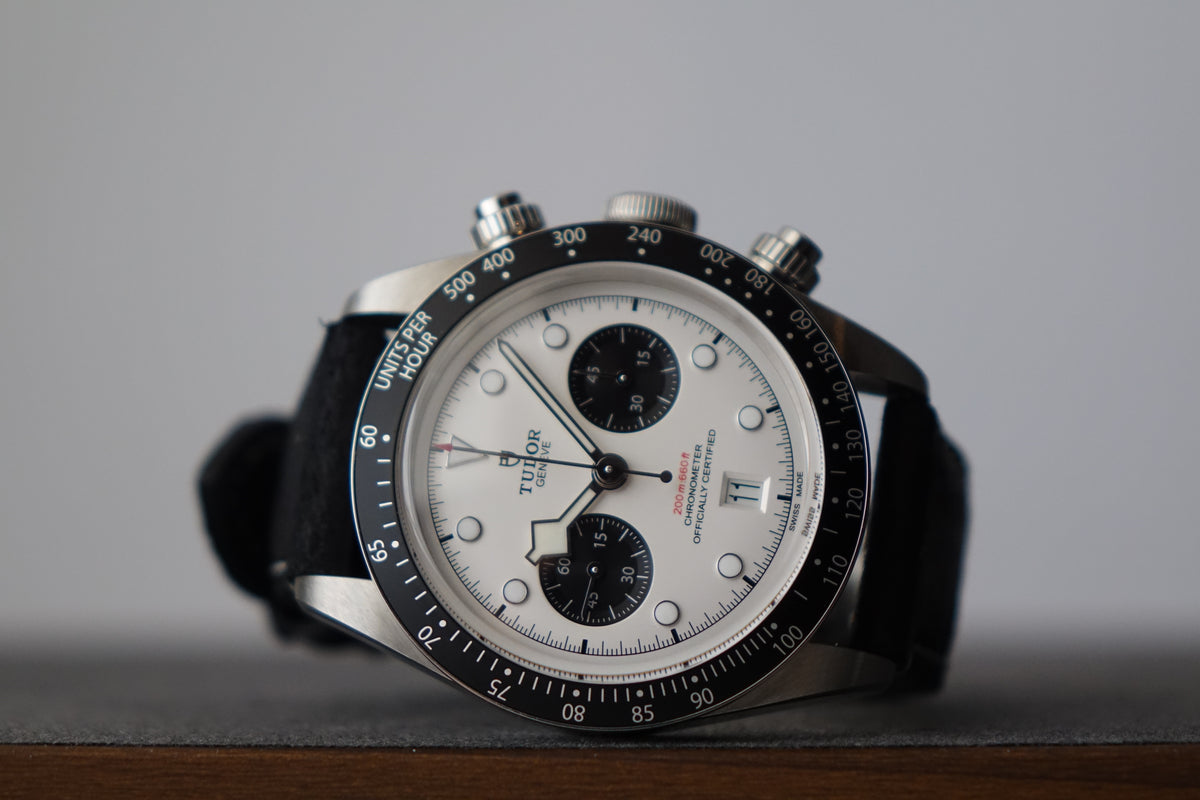 Tudor Black Bay Chrono Panda 79360N leather strap full set